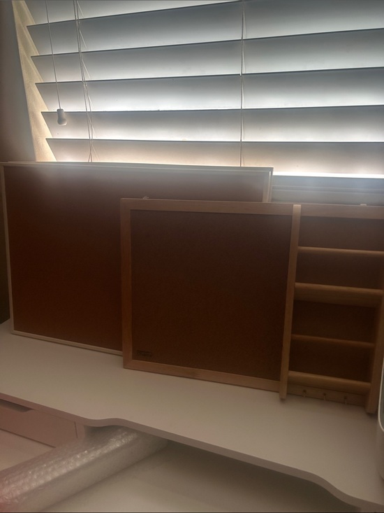 prosumers choice Other - Wood Frame Cork Bulletin Board Set - Brown Cork